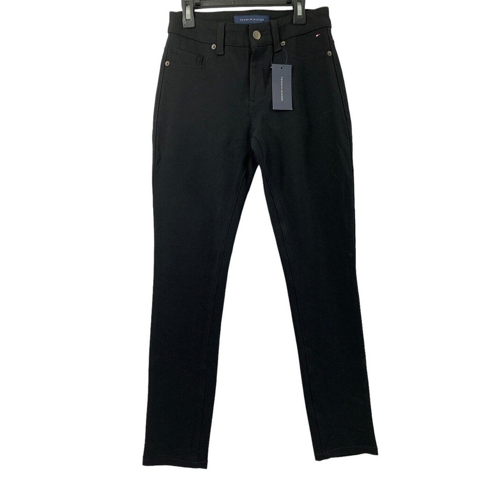 Tommy Hilfiger‎ Jeans Womens Size 4 Black Knit J22KX255 Stretch Pants NWT
